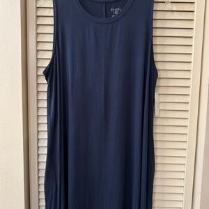 Women's Navy Sleeveless Midi Dress